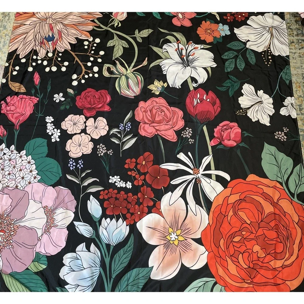 Vintage Boho Shower Curtain Retro Floral 70